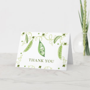 Modern Garden Sweet Pea In Pod Baby Shower  Letterpress Thank You Card