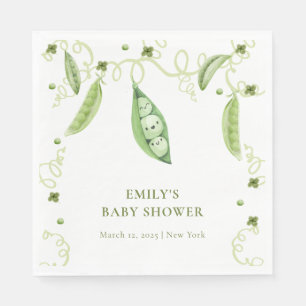 Modern Garden Sweet Pea In Pod Baby Shower  Napkins