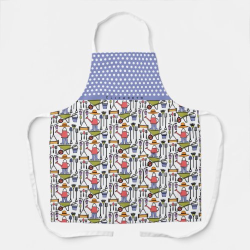 Modern Garden Tools  Equipment Pattern Apron