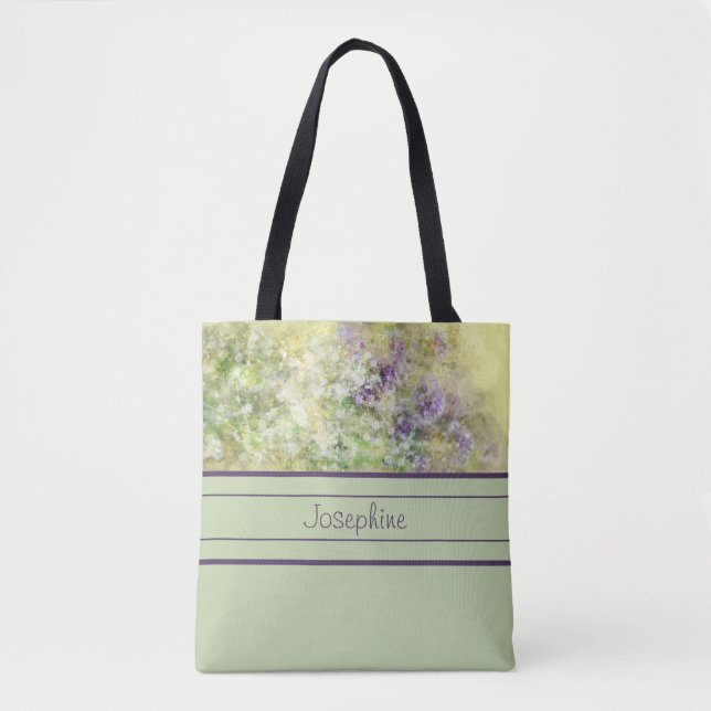 Modern Garden Watercolor Tote Bag (Front)