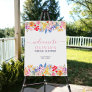 Modern garden wildflowers script bridal welcome foam board