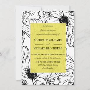 Modern Garden   Yellow   Floral wedding Invitation