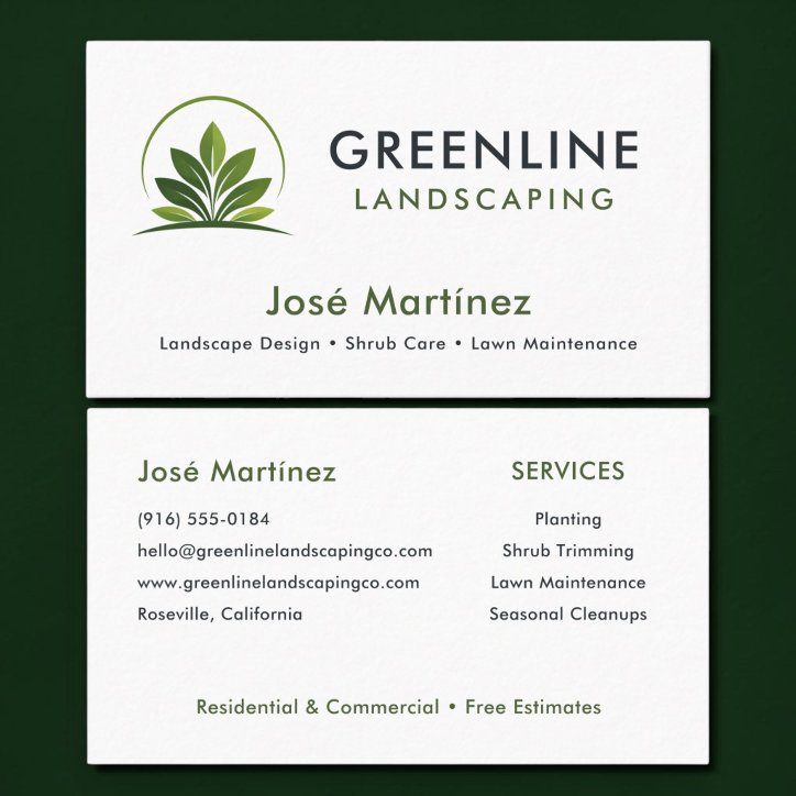 Modern Gardener Landscaping Logo Business Card