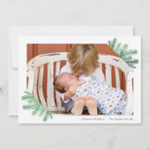 Modern Garland Happiest Holidays Photo Card