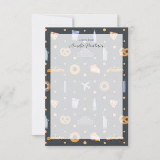 Modern Gary NYC-Themed Pattern Personalized Name Note Card
