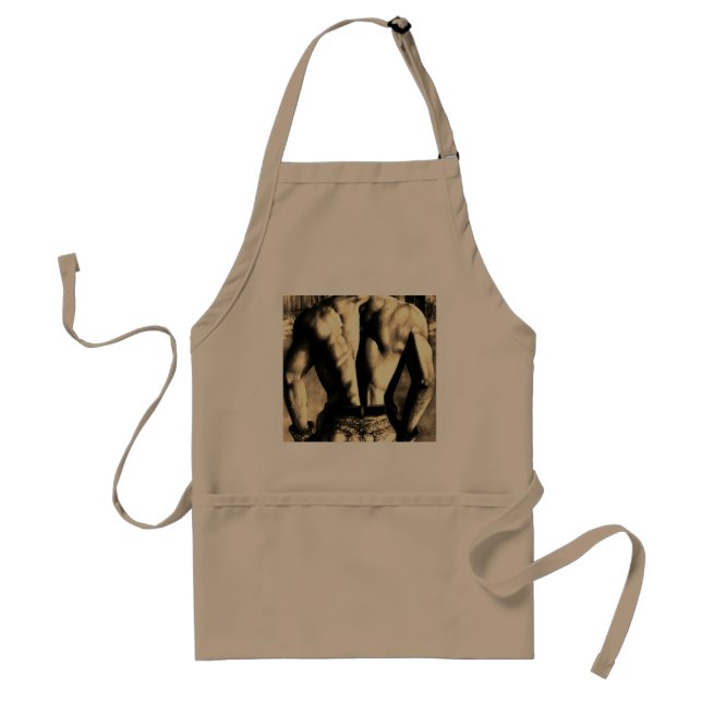 Modern Gay Men's Weightlifting Bodybuilding Man's Adult Apron (Front)