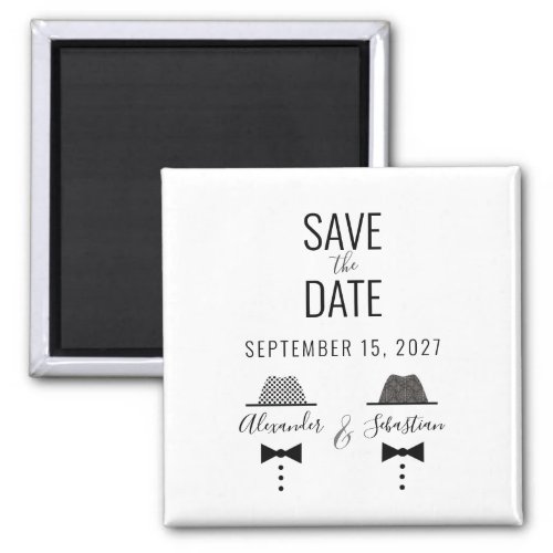 Modern Gay Wedding Save The Date Invitation Magnet