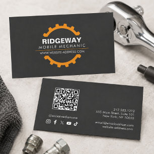 Modern Gear Logo Mobile Mechanic Business Card