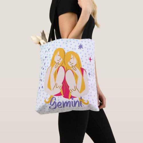 Modern Gemini Twins Zodiac  Tote Bag