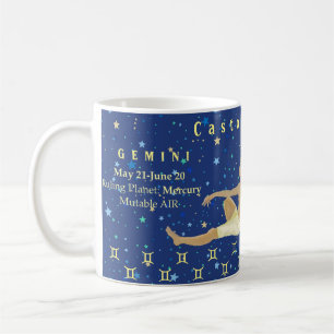 Modern Gemini zodiac illustration personalized Coffee Mug