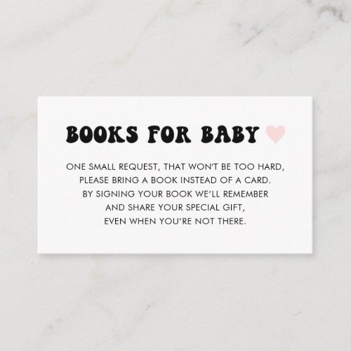 Modern Gender Neutral Baby Shower Books For Baby Enclosure Card
