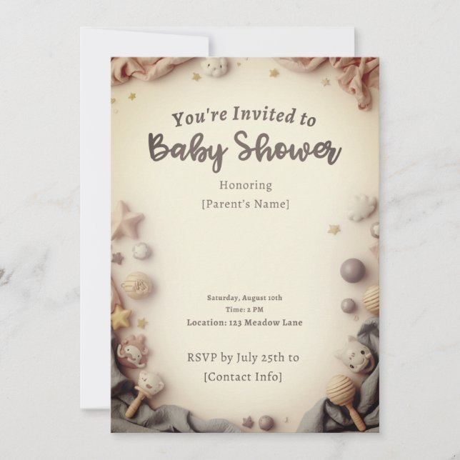 Modern Gender Neutral Baby Shower Card (Front)