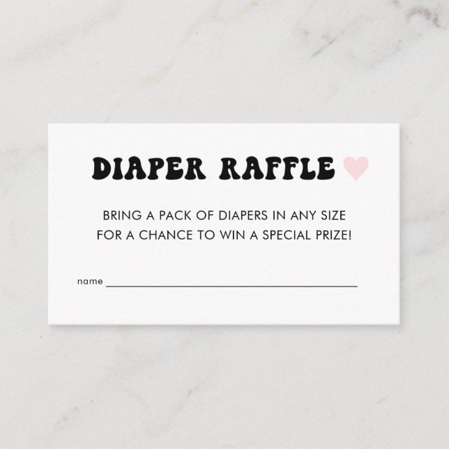 Modern Gender Neutral Baby Shower Diaper Raffle Enclosure Card (Front)