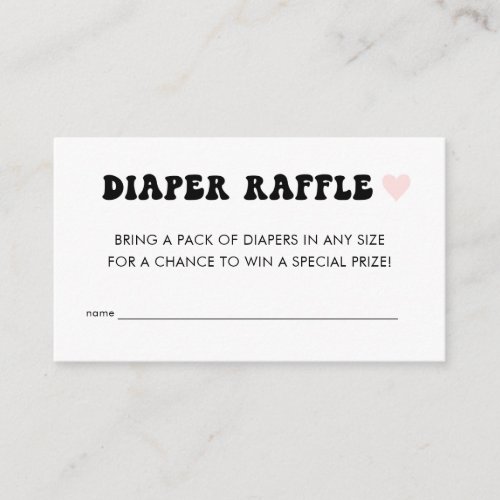 Modern Gender Neutral Baby Shower Diaper Raffle Enclosure Card