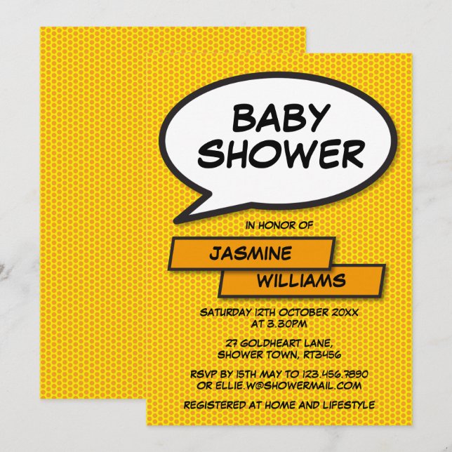 Modern Gender Neutral Baby Shower Fun Invitation (Front/Back)