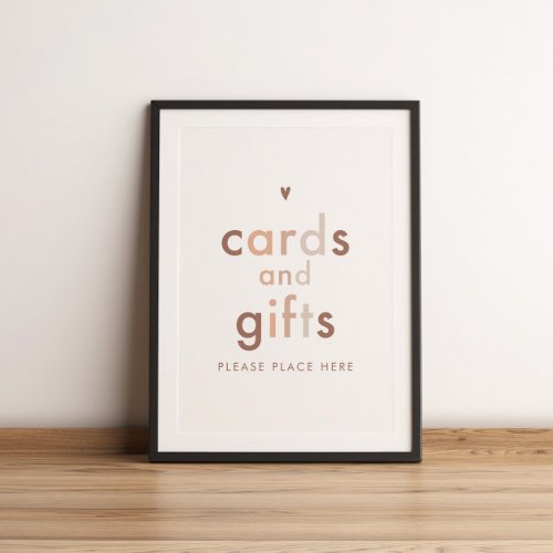 Modern Gender Neutral Cards and Gifts Table Poster