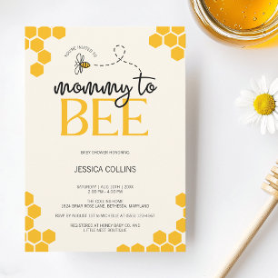 Modern Gender Neutral Mommy to Bee Baby Shower Invitation