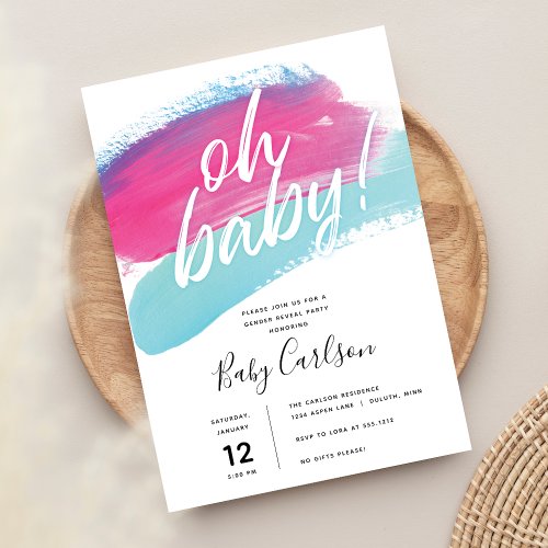 Modern Gender Reveal Invitation