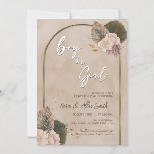 Modern Gender Reveal   Minimalist Gender Reveal Invitation