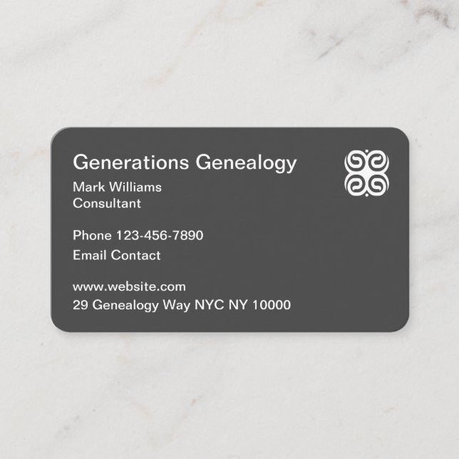 Modern Genealogy Theme Bui Business Card (Front)