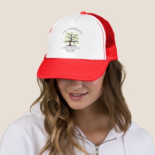 Modern Genealogy Tree Annual Family Reunion Custom Trucker Hat