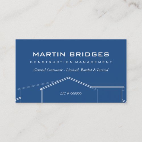 Modern General Construction Blue Print Business Card