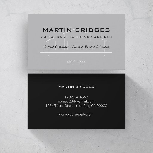 Customizable Modern General Construction Business Cards