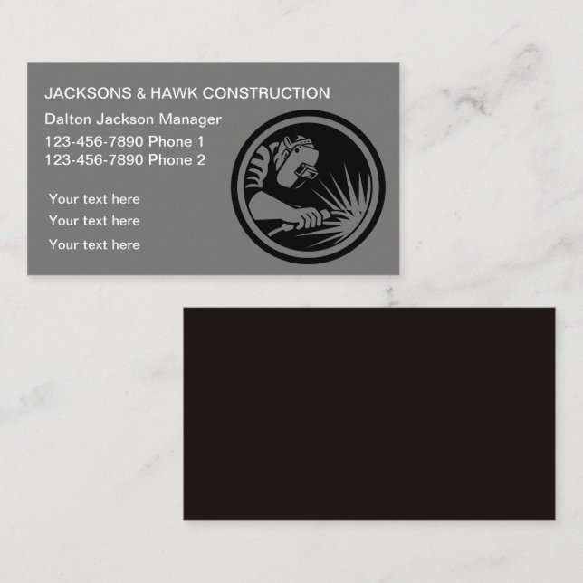 Modern General Construction Business Card (Front/Back)
