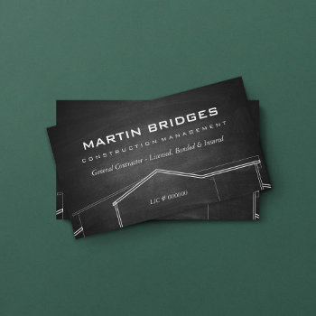 Modern General Construction Chalk Business Card by BusinessCardCentre at Zazzle