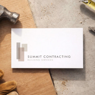 Modern General Contractor Logo Business Card