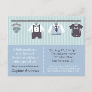 Modern Gentleman Baby Boy Shower Invitations