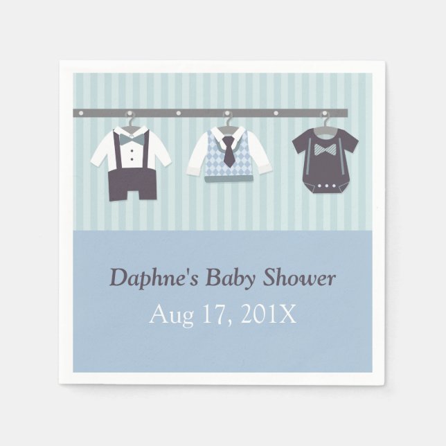 Modern Gentleman Baby Boy Shower Party Supplies Napkins (Front)