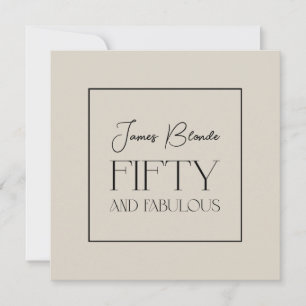 Modern Gentlemen's Fifty & Fabulous Birthday Party Invitation