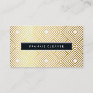 MODERN GEO DIAMOND PATTERN trendy simple gold foil Business Card