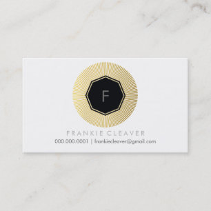 MODERN GEO OCTAGON monogram bold spot gold foil Business Card