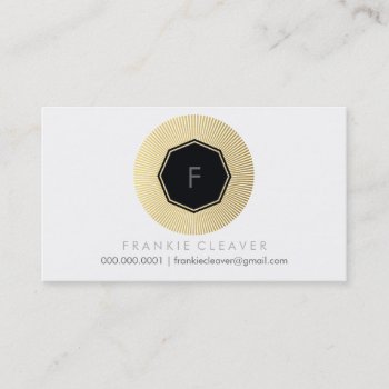 Modern Geo Octagon Monogram Bold Spot Gold Foil Business Card by edgeplus at Zazzle