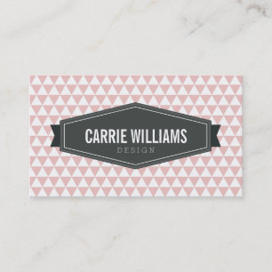 MODERN GEO PATTERN smart badge logo baby pink gray Business Card