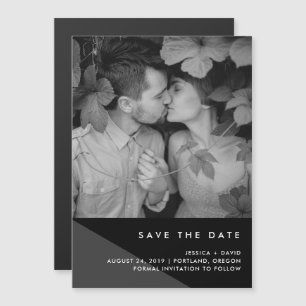 Modern Geo Photo Save the Date Magnetic Invitation