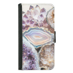 Modern Geode Crystal   Crystals Photo Samsung Gala Galaxy S5 Wallet Case
