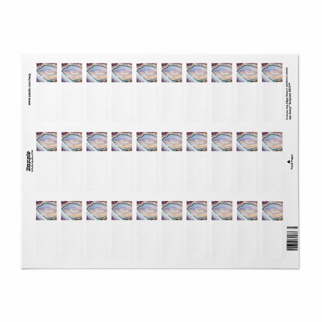 Modern Geode Cyrstal | Crystal Photo Label (Full Sheet)