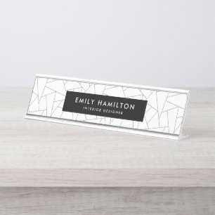 Modern Geometic Personalized Desk Name Plate