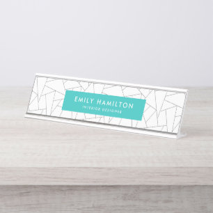 Modern Geometic   Personalized Desk Name Plate