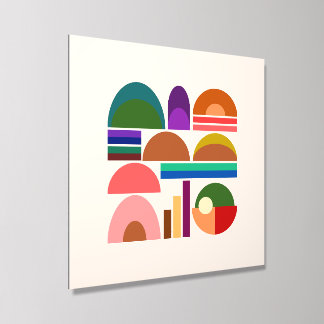 Modern Geometric Abstract Art Acrylic Photo Tile