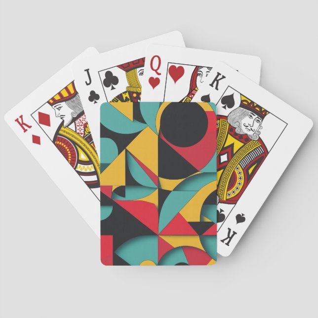 Modern Geometric Abstract Art Poker Cards (Back)