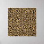 Modern Geometric Abstract Black Leopard Weave Wave Canvas Print