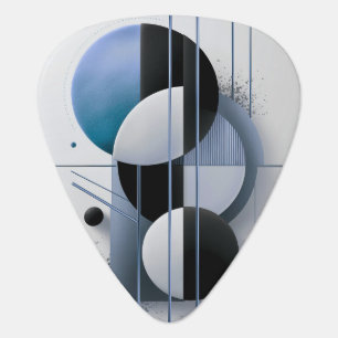 Modern Geometric Abstract Blue Elegant Minimalist Guitar Pick