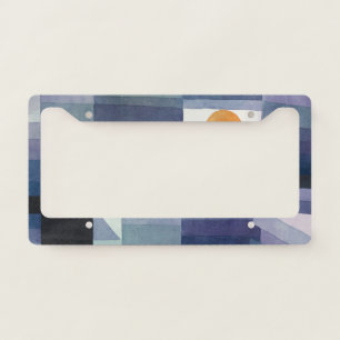 Modern Geometric Abstract Blue Orange Klee License Plate Frame