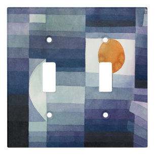 Modern Geometric Abstract Blue Orange Klee Light Switch Cover