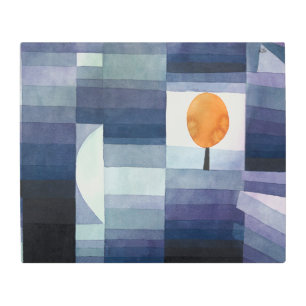 Modern Geometric Abstract Blue Orange Klee Metal Print