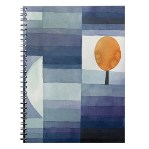 Modern Geometric Abstract Blue Orange Klee Notebook